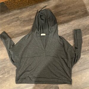 Altar'd State Dark Gray V-Neck Hoodie